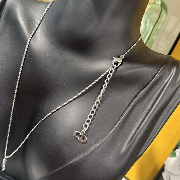 Dior Vintage Silver Tone “D” Charm  Necklace - Picture 3 of 6